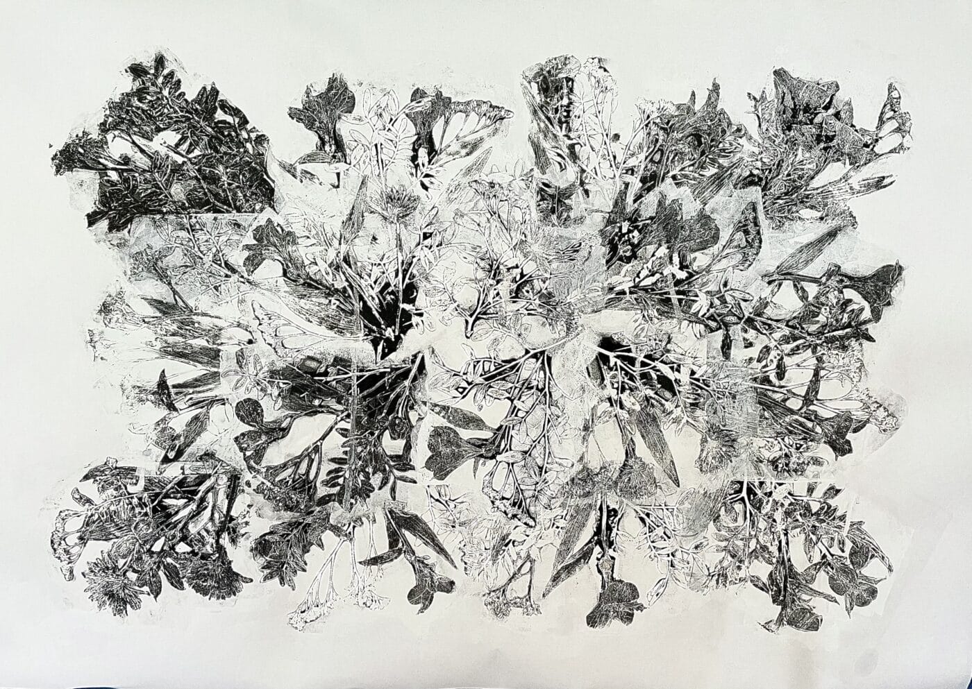 Emne 9, Oda Svendgård, Emergance of Spring, 16 individual monoprints layered as collage