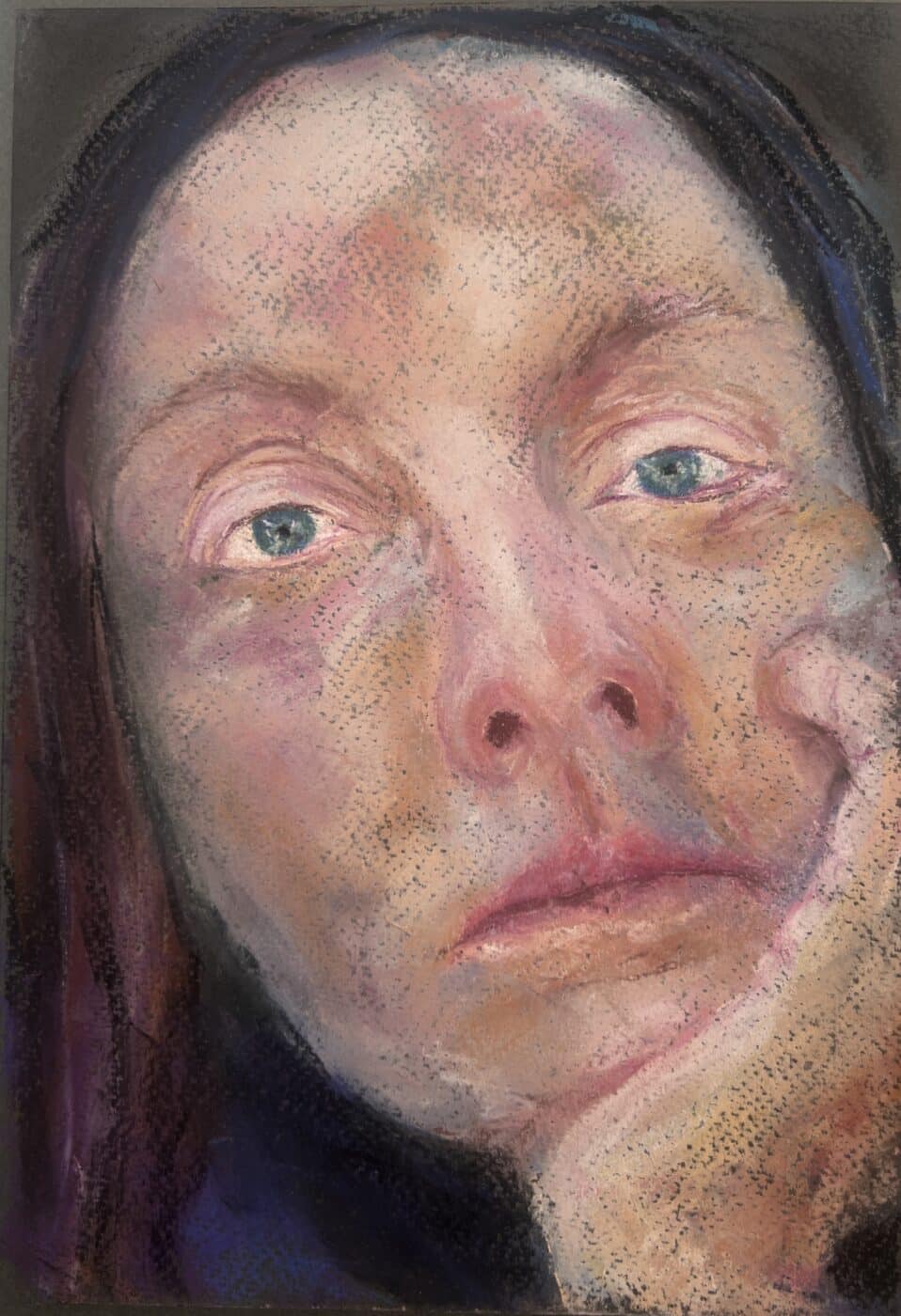 Jeg ser deg, Sara Myrvoll, Selvportrett 3, 21x30 cm, pastell på papir, 95337763