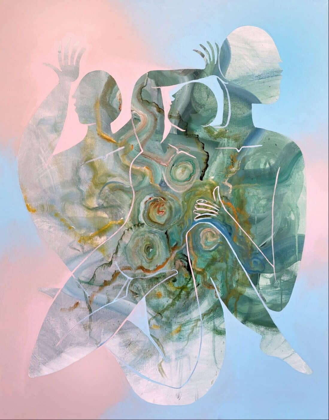 Prosjektoppgave, Ingrid Schou, Alene sammen, 80x100, akryl på lerret